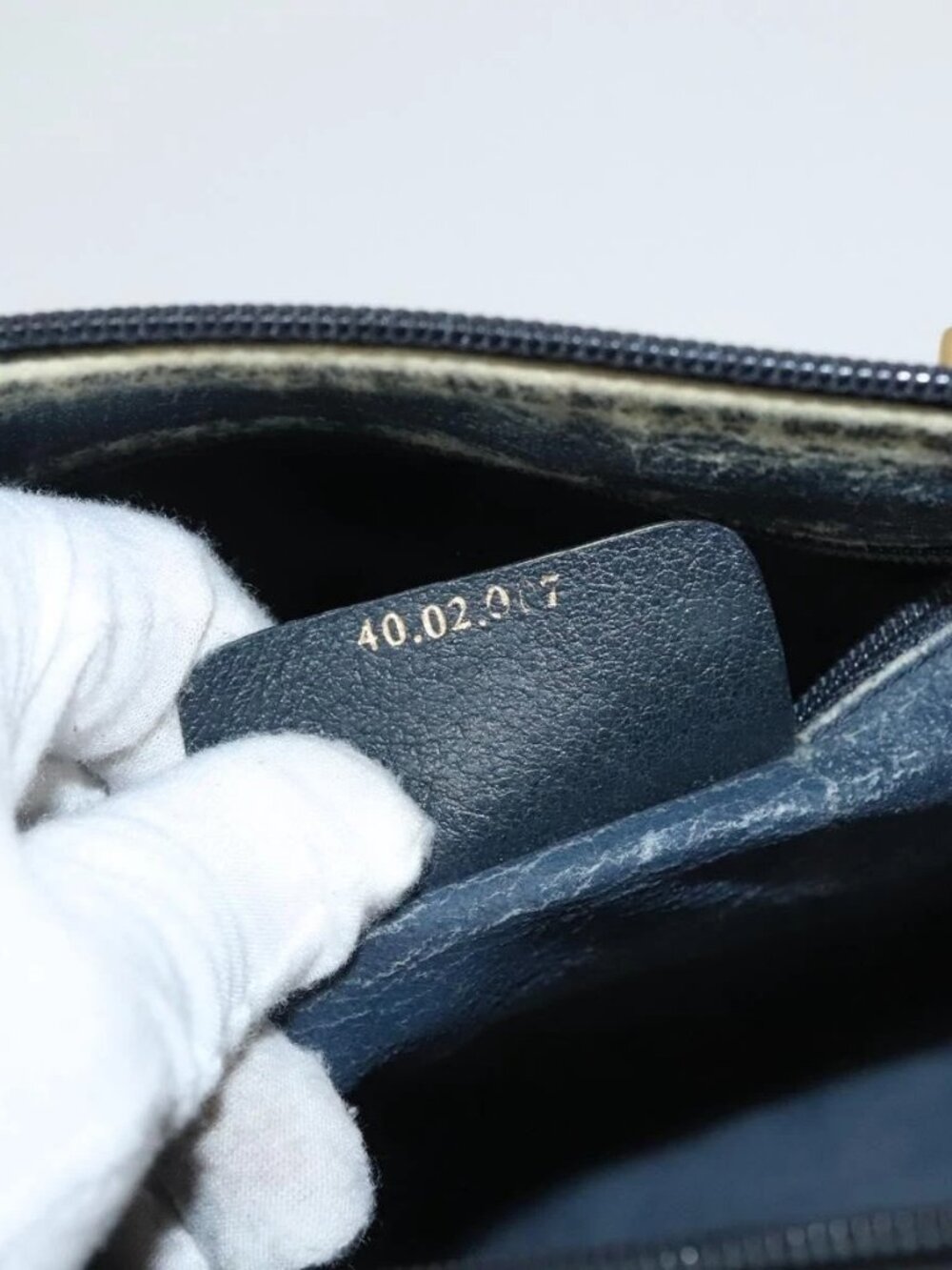 GUCCI Micro GG Supreme Sherry Line Bag PVC Navy Gold Red 40 02 007 Auth BA2011 - Picture 10 of 16